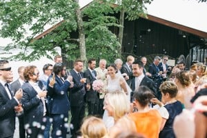 Empfang Braut Bräutigam Bootsteg