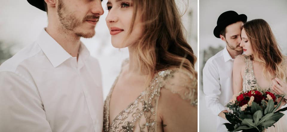 Sanftes Brautpaar Shooting in Tirol, romantische Hochzeitsfotografie, emotionale Momente, professionelle Fotografen.