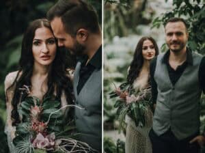 Florale Hochzeitsbilder im Grünen, stilvolle Paarfotos von einem Fotografenteam aus Tirol.