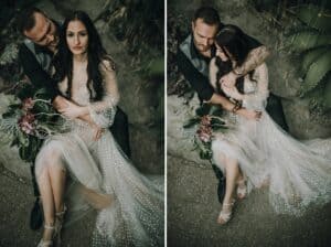 Elegantes Hochzeitsfoto von Braut und Bräutigam in Tirol, emotional und romantisch.